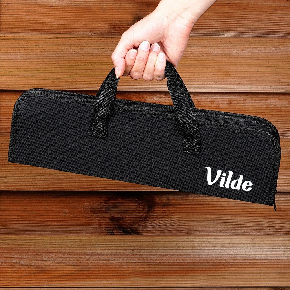 10 essential grilling tools in bag, stainless steel