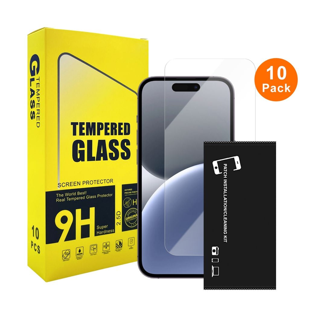10-pack screen protector in tempered glass for iPhone 16 Plus, Bulk