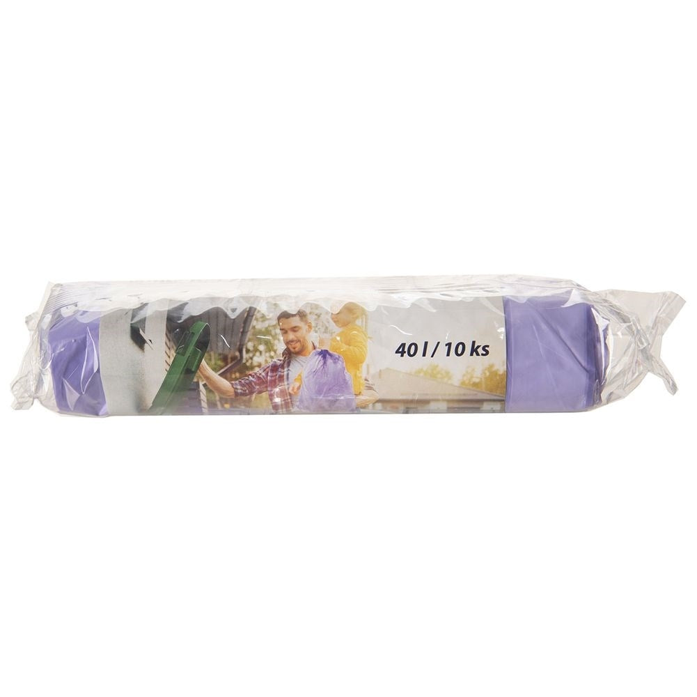 10 purple garbage bags 40L HDPE with lavender scent and drawstring