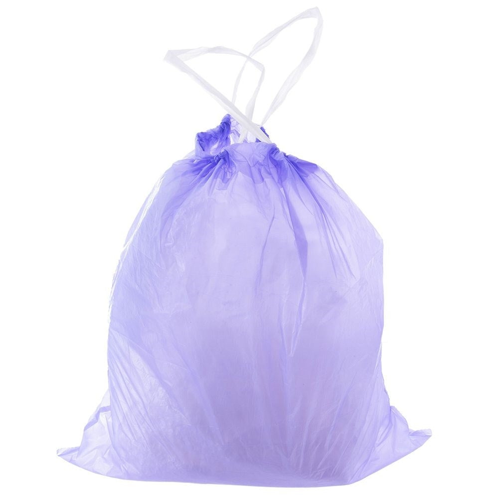 10 purple garbage bags 40L HDPE with lavender scent and drawstring