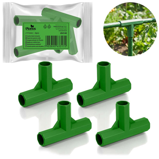 11mm Plant Stake Connectors, 4 Pack, Green