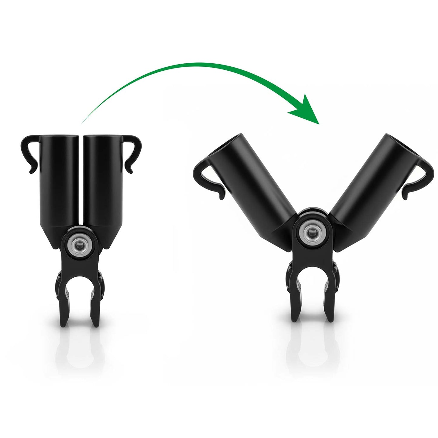 11mm Pole Connectors for Plants, Black, 4 Pack