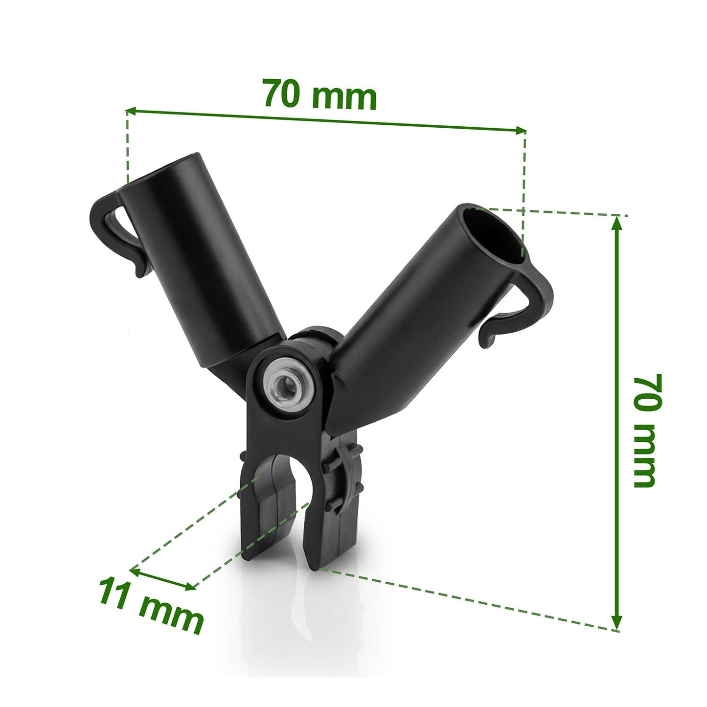 11mm Pole Connectors for Plants, Black, 4 Pack