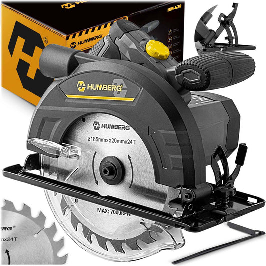 1200 W Humberg HM-420 circular saw for wood with guide bar and dust extraction