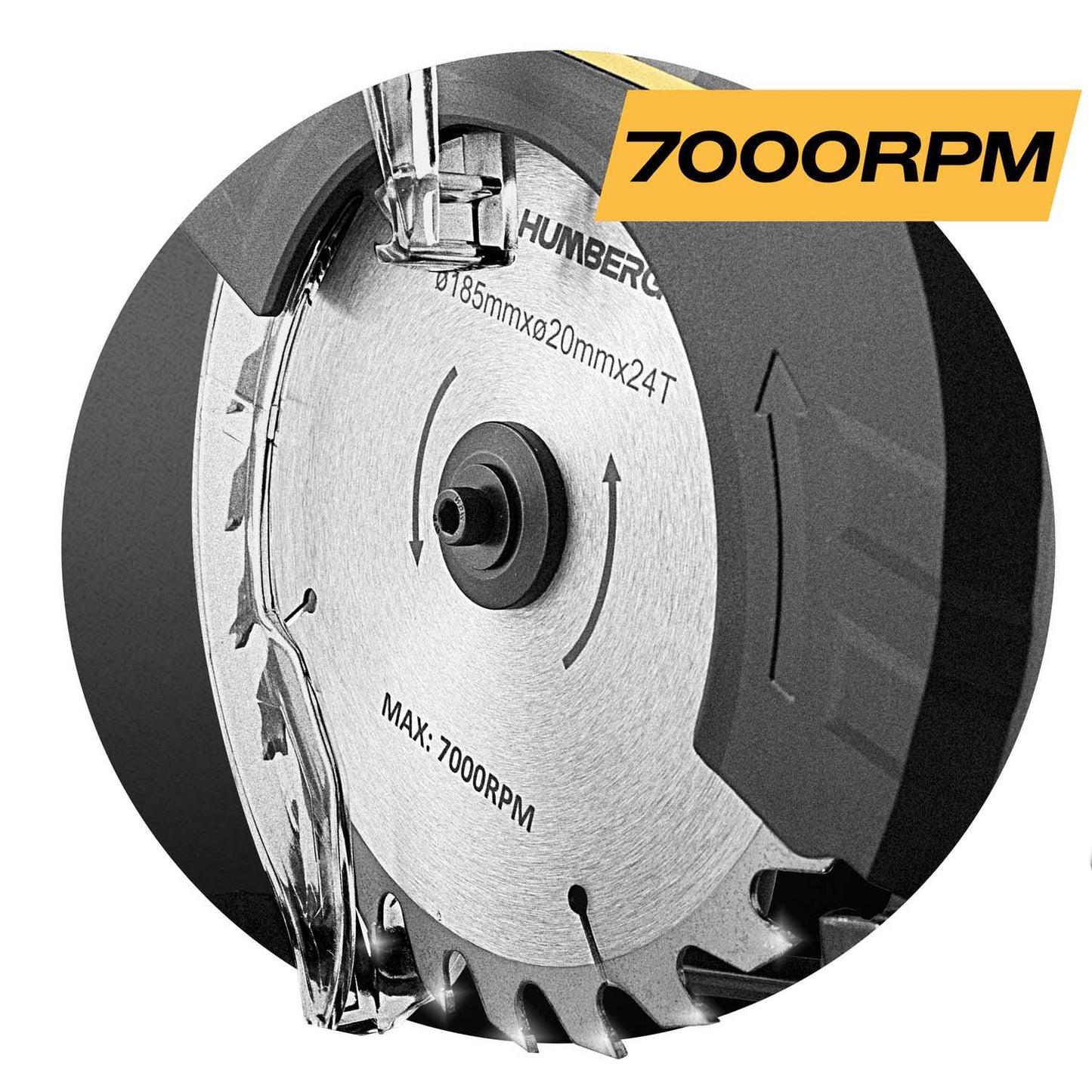 1200 W Humberg HM-420 circular saw for wood with guide bar and dust extraction
