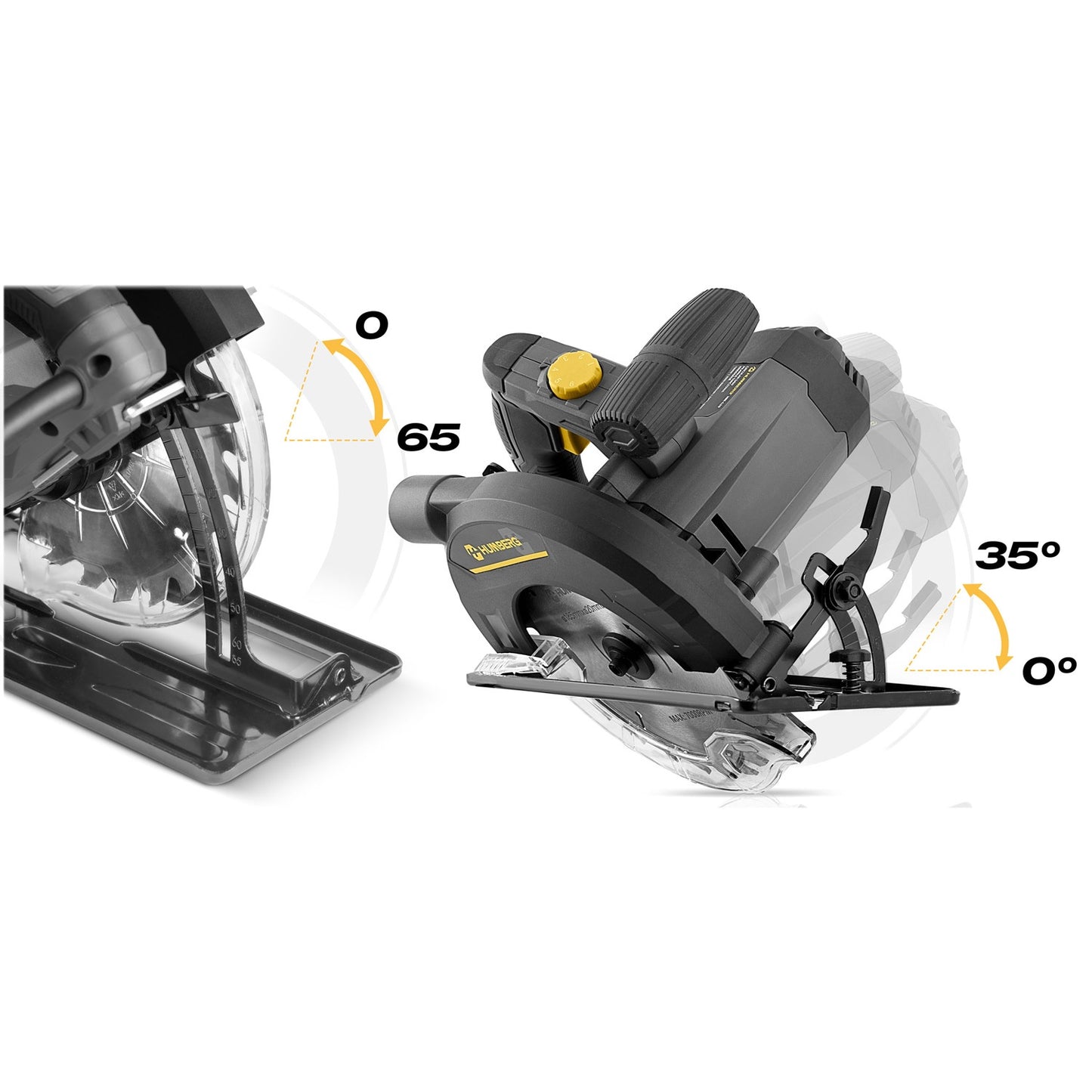 1200 W Humberg HM-420 circular saw for wood with guide bar and dust extraction