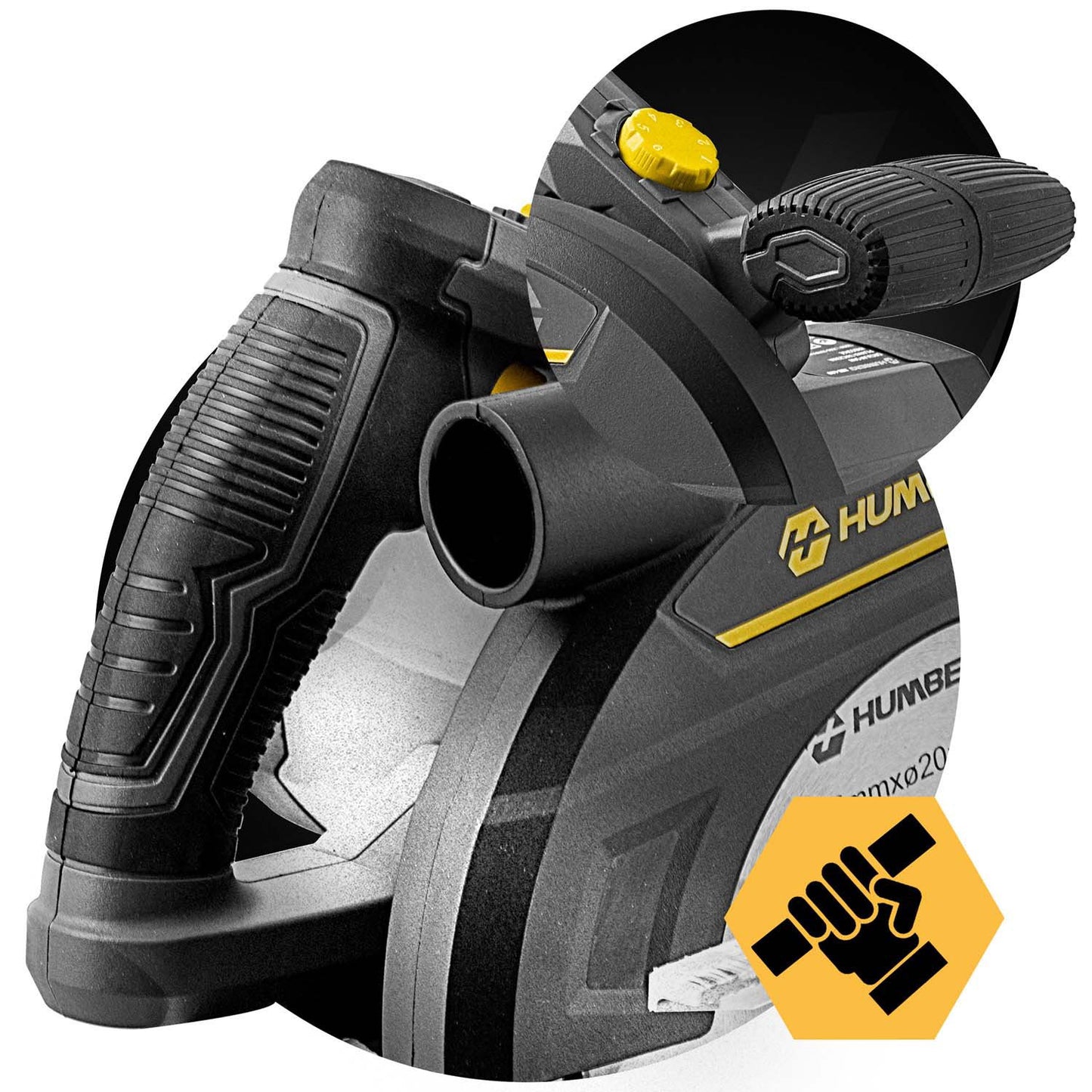 1200 W Humberg HM-420 circular saw for wood with guide bar and dust extraction