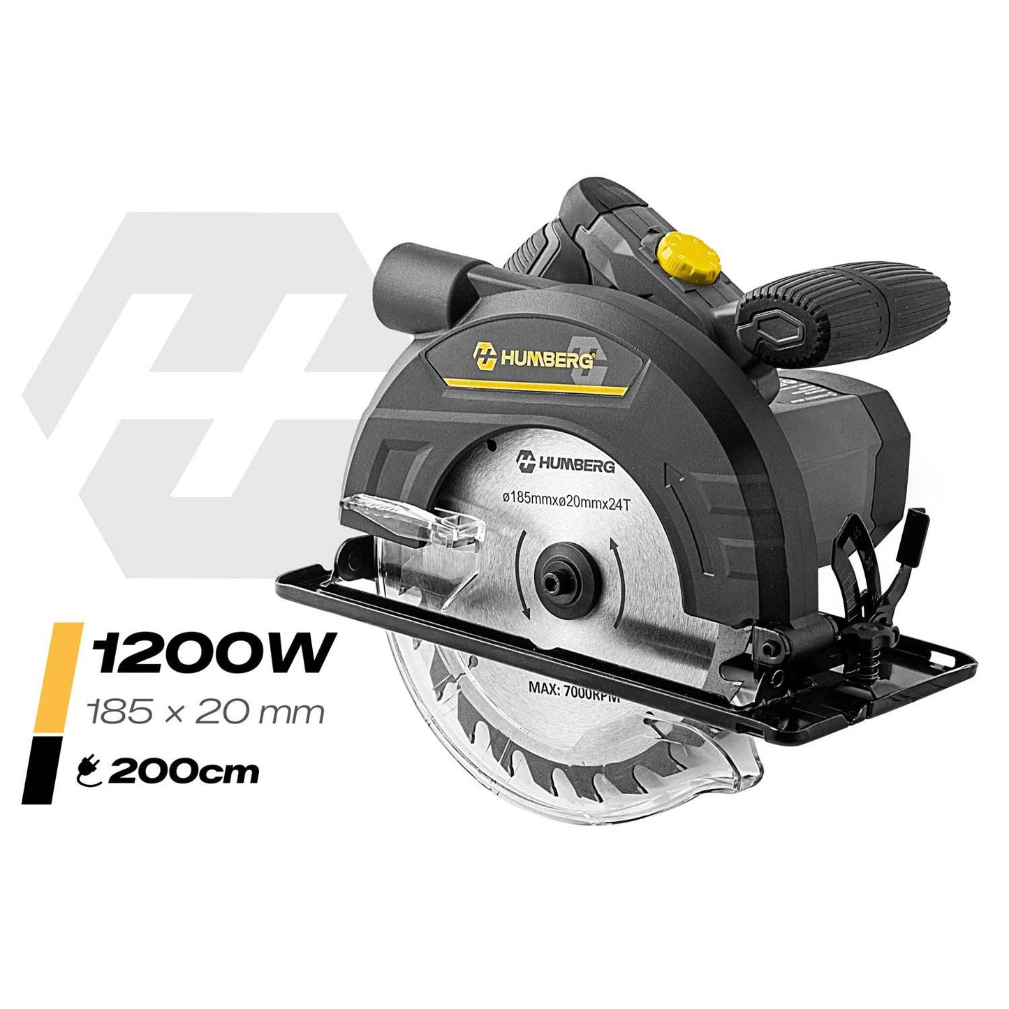 1200 W Humberg HM-420 circular saw for wood with guide bar and dust extraction