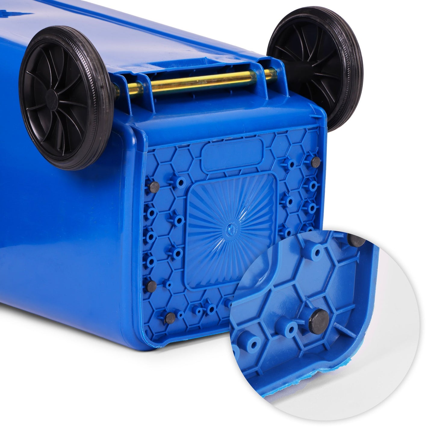 120L Blue Paper Waste Bin with Rubber Wheels