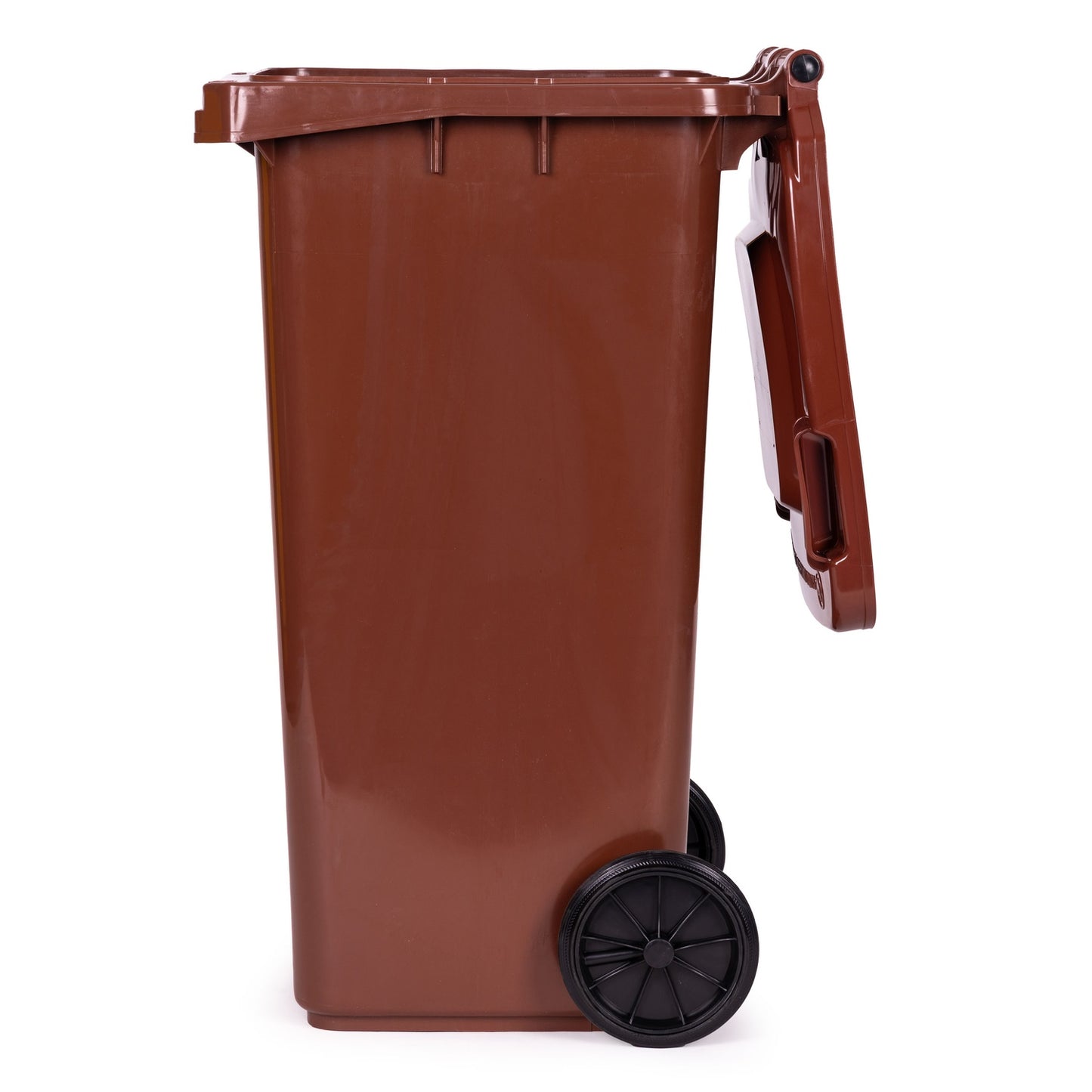 120L Brown Bio Waste Bin with Rubber Wheels