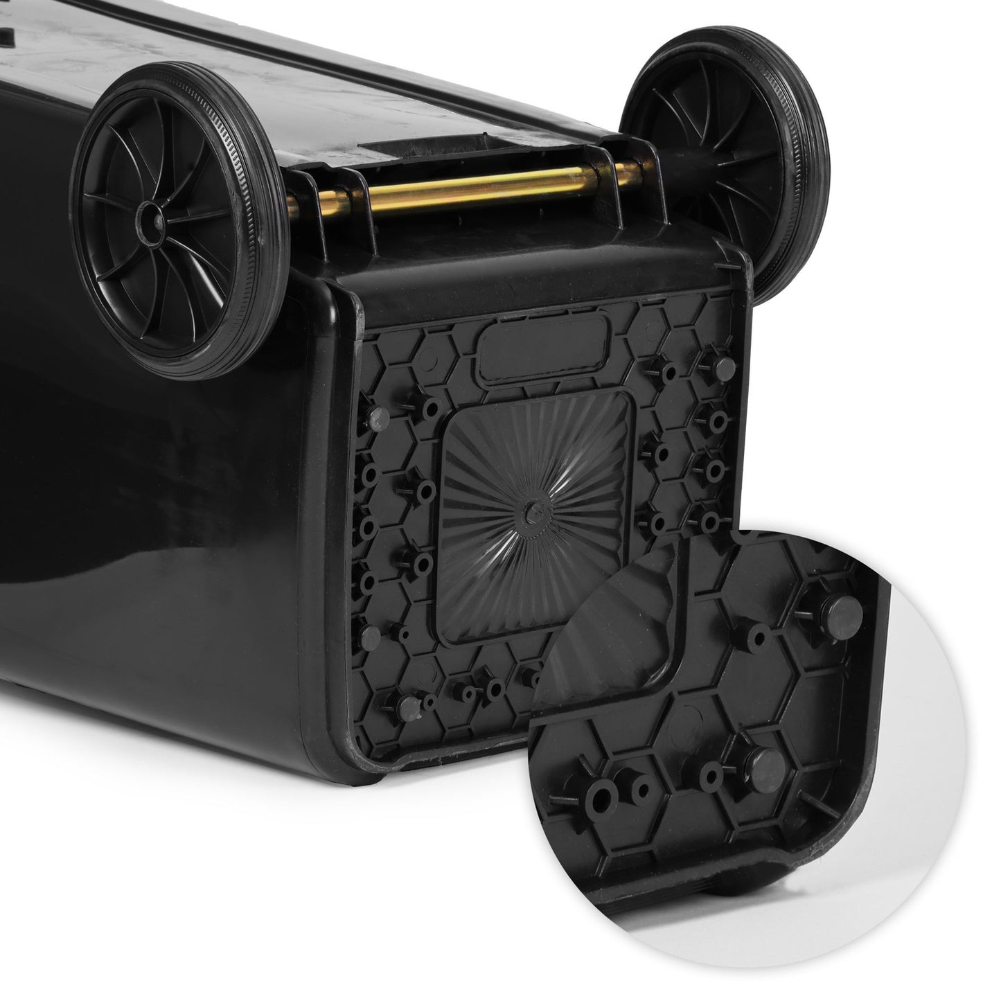 120L Waste Bins Set of 2 – Black & Brown, HDPE, Wheels