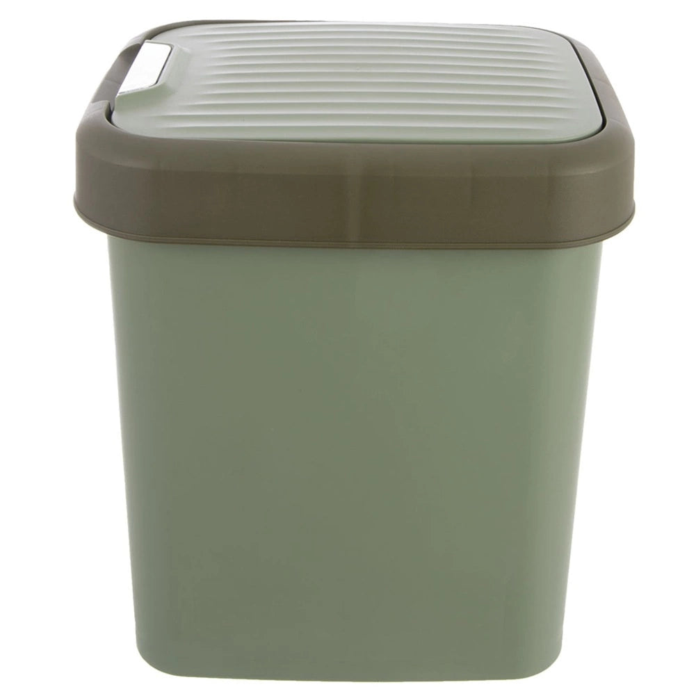 12L Green Plastic Waste Bin with Tilt Lid