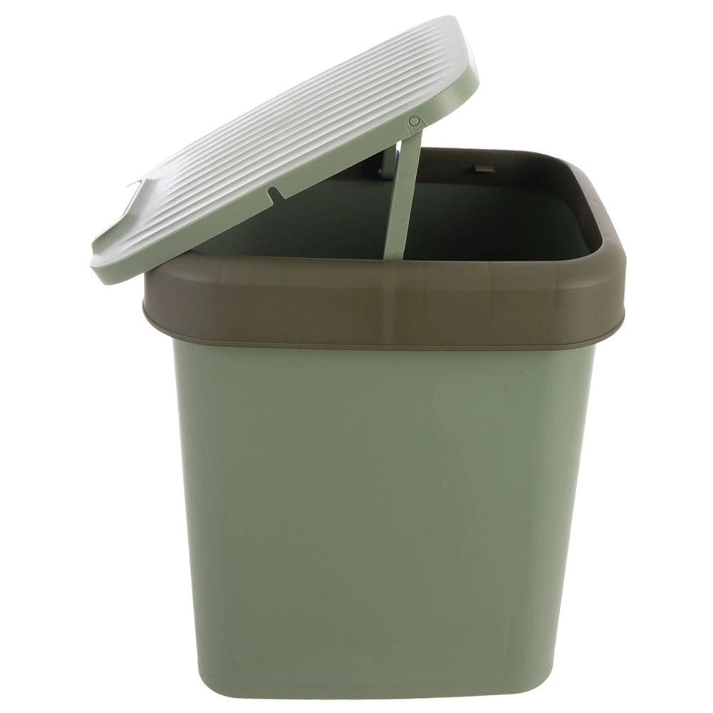 12L Green Plastic Waste Bin with Tilt Lid