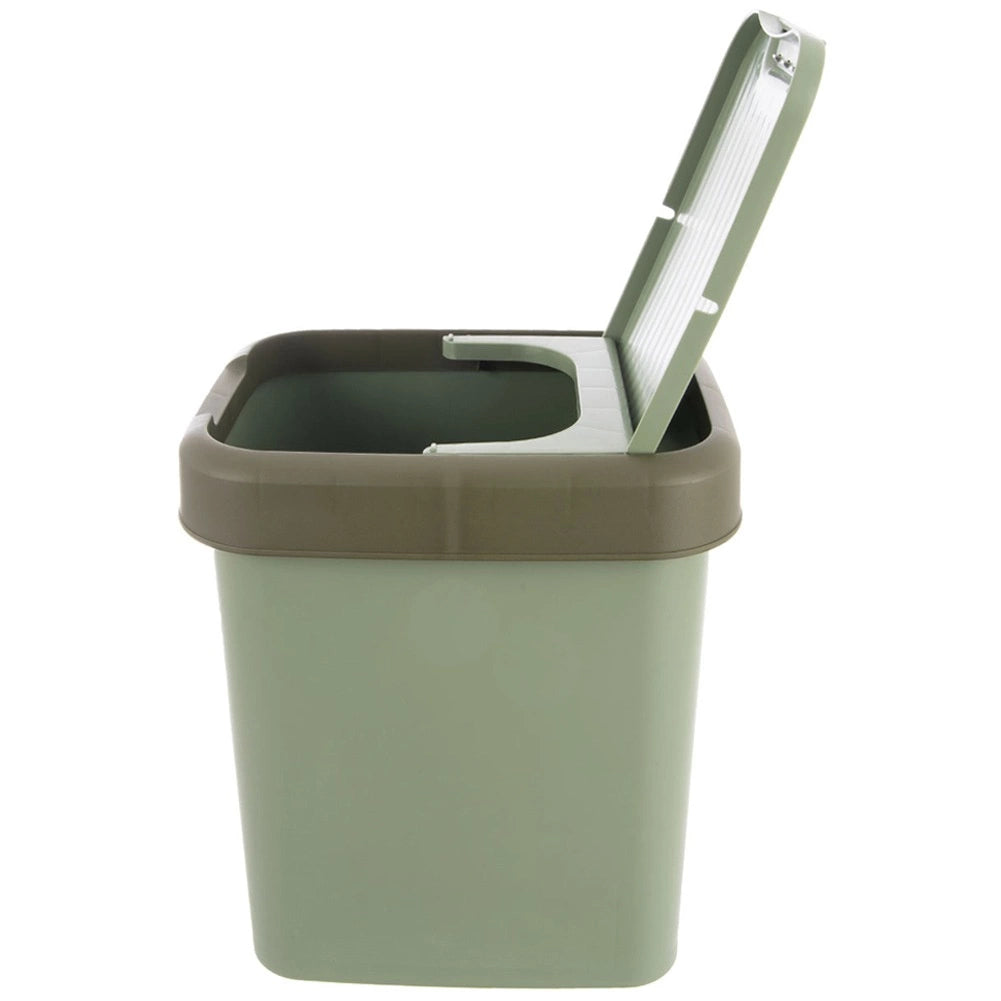 12L Green Plastic Waste Bin with Tilt Lid