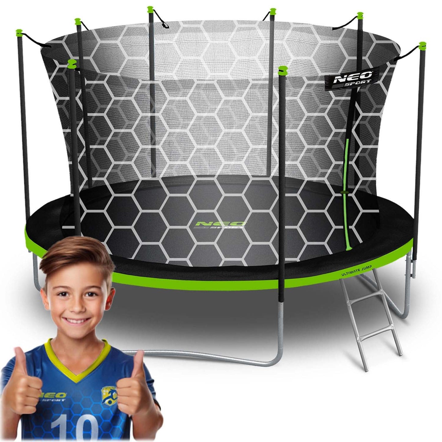 13ft/404cm Garden Trampoline with Inner Net and Ladder Neo-Sport