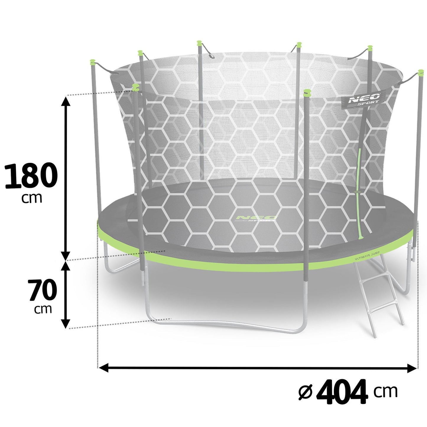 13ft/404cm Garden Trampoline with Inner Net and Ladder Neo-Sport