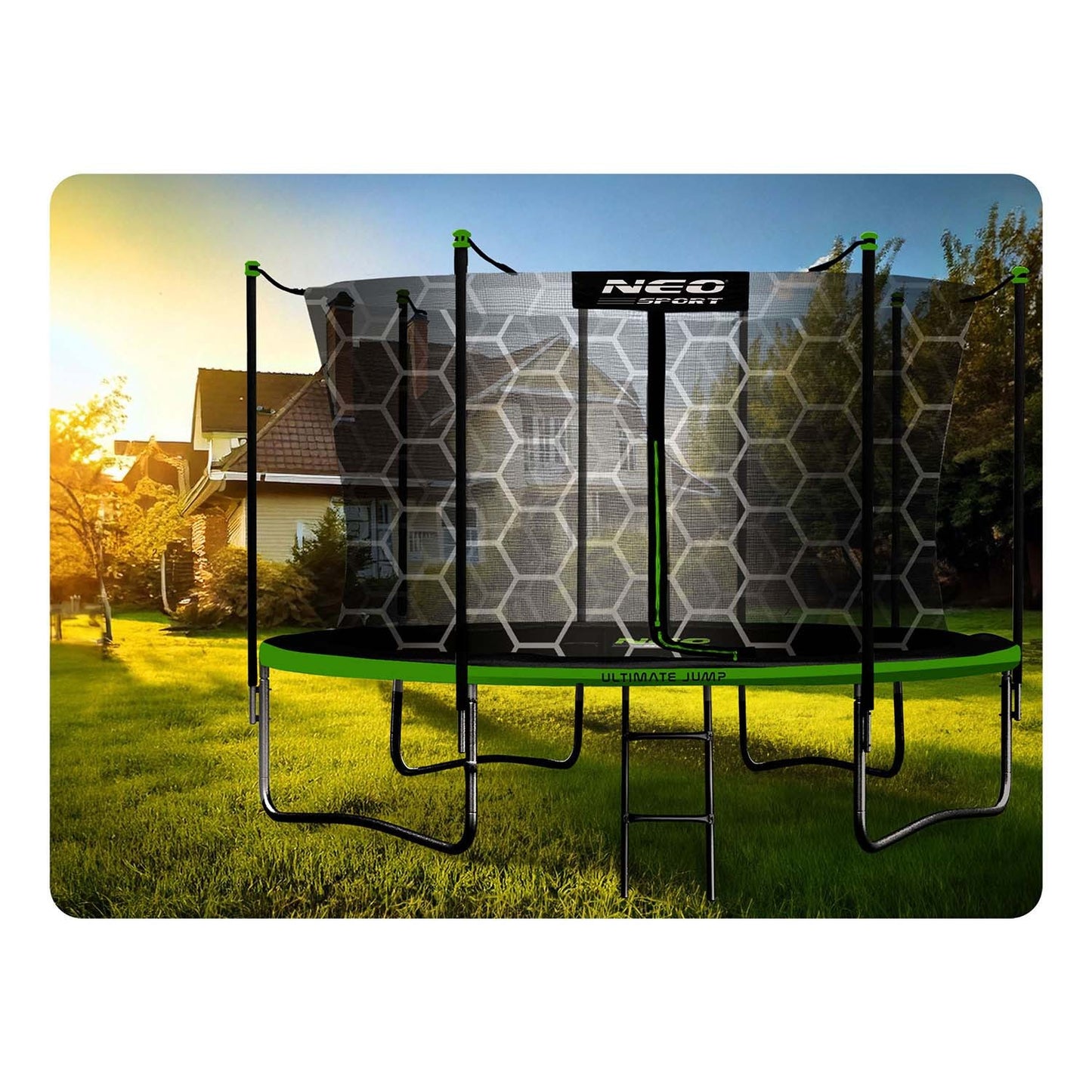 13ft/404cm Garden Trampoline with Inner Net and Ladder Neo-Sport