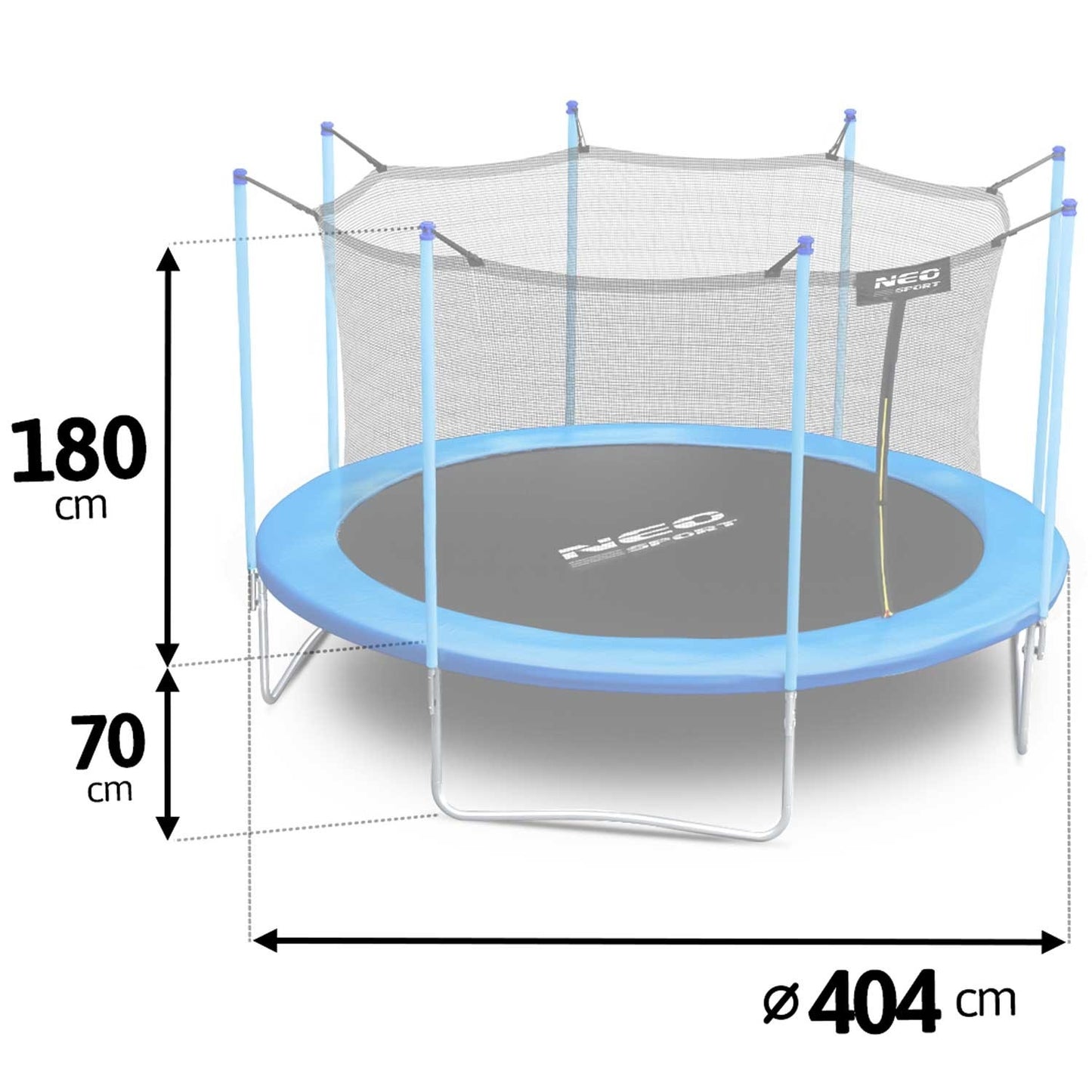 13ft/404cm Garden Trampoline with Inner Net and Ladder Neo-Sport + FREE Bubble Machine