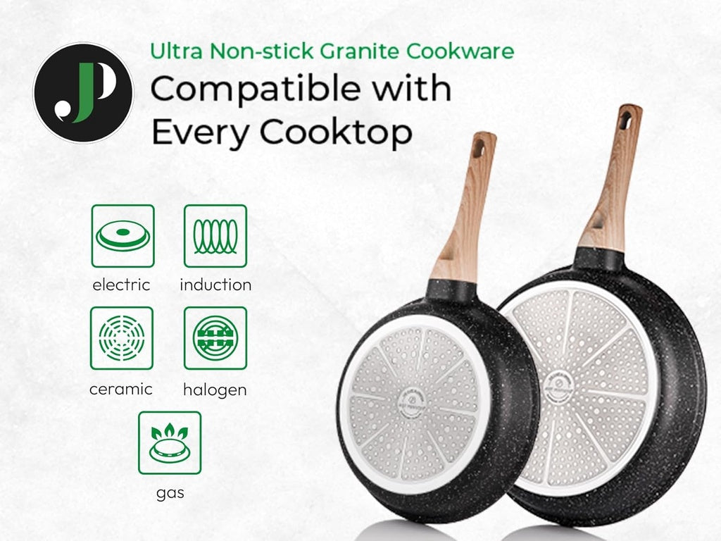 14-Piece Granite Non-Stick Cookware Set, Black