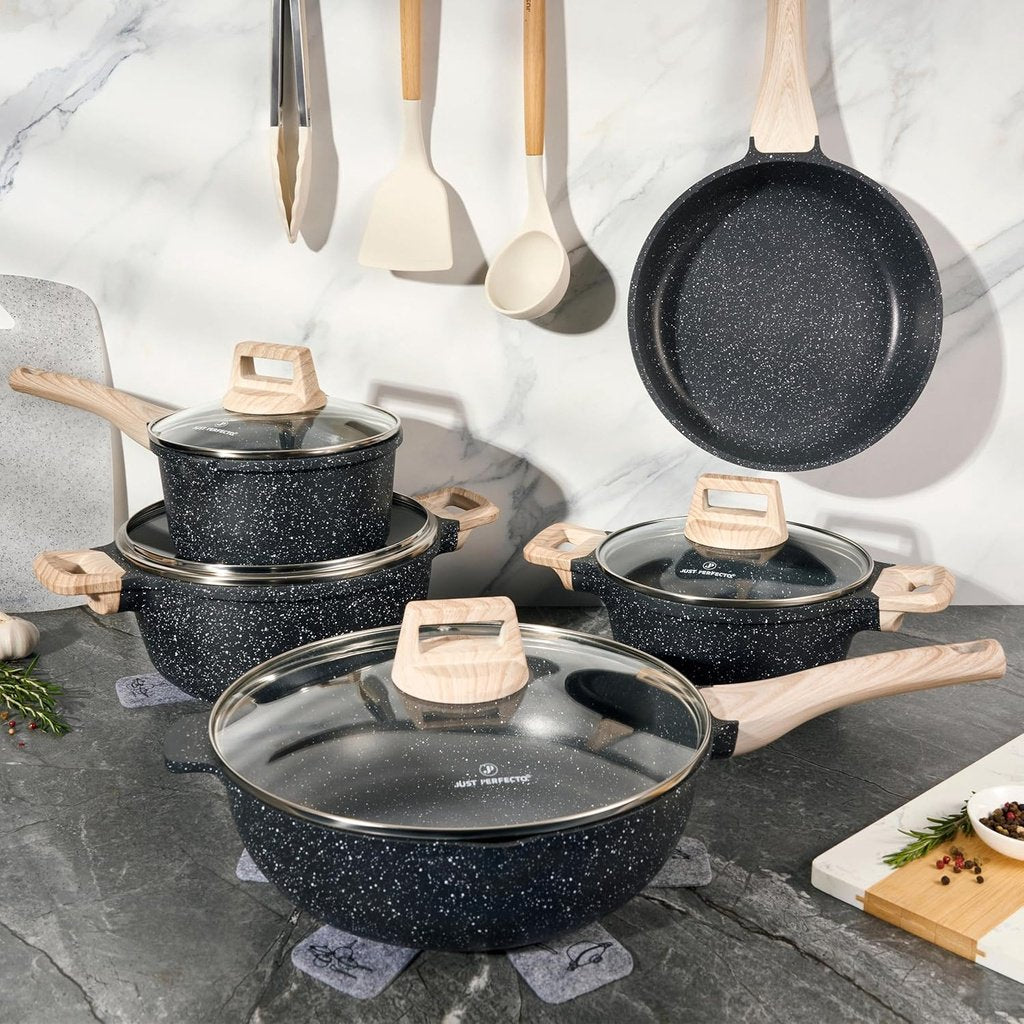14-Piece Granite Non-Stick Cookware Set, Black