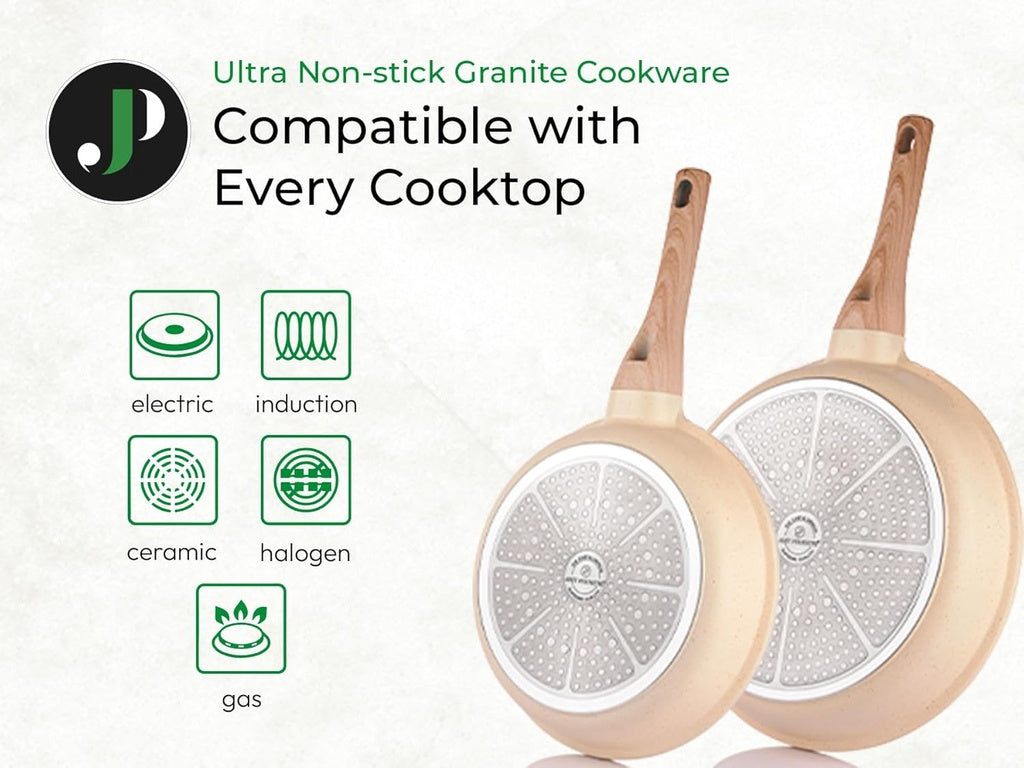 15-Piece Granite Cookware Set with Steamer, Non-Stick