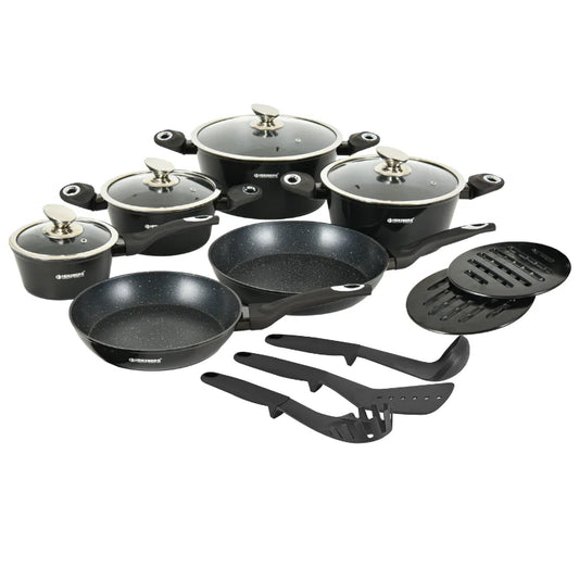 15-Piece Marble Coated Cookware Set, Induction Ready