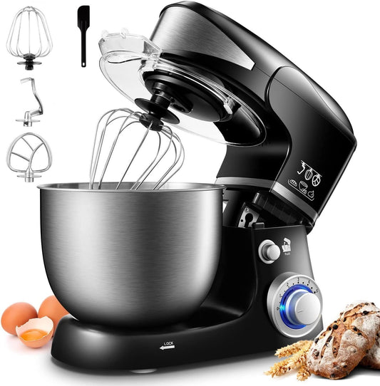 1600W 6-Speed Stainless Steel Stand Mixer, 6L, Black