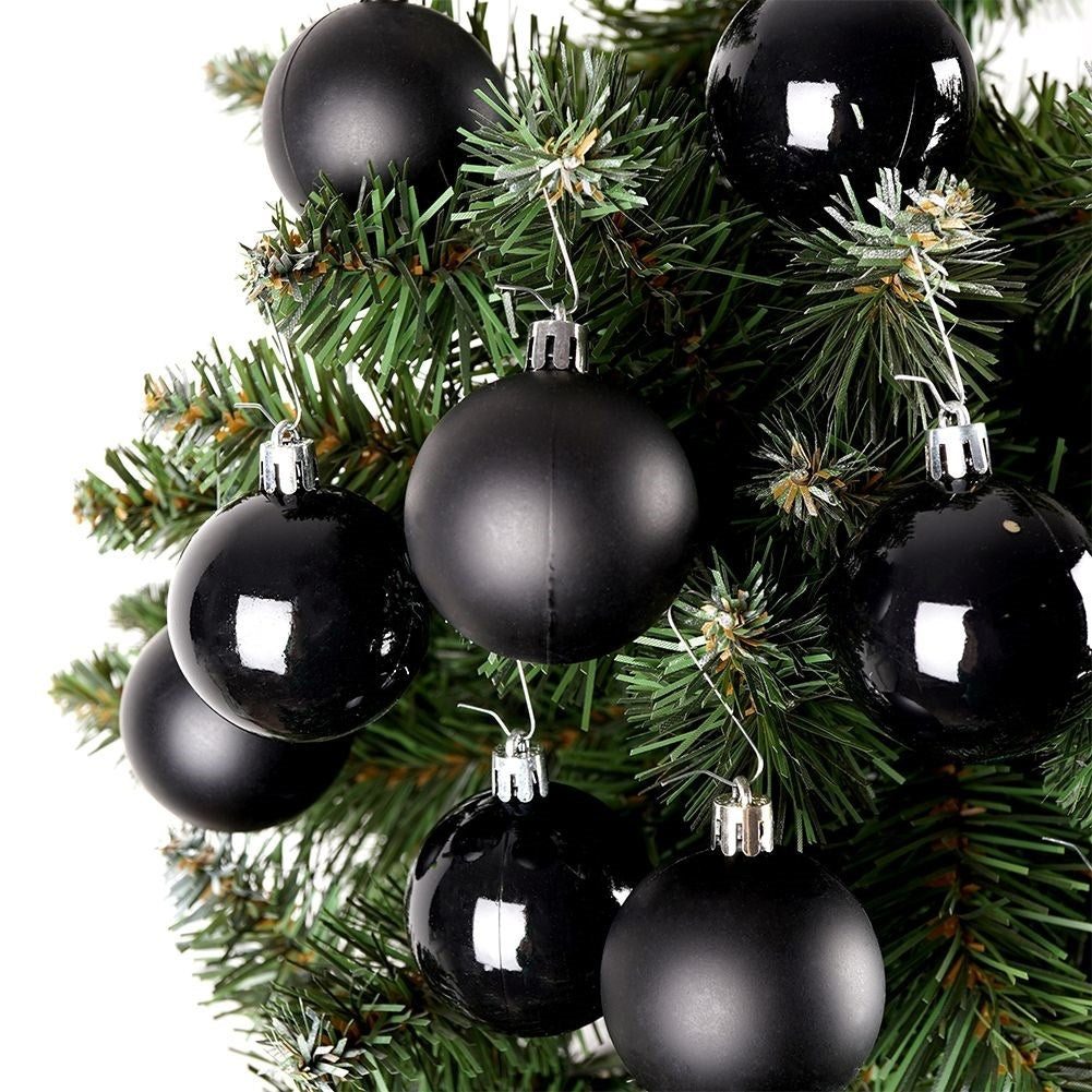 16 Black Christmas Baubles: Unbreakable, Matte & Glossy