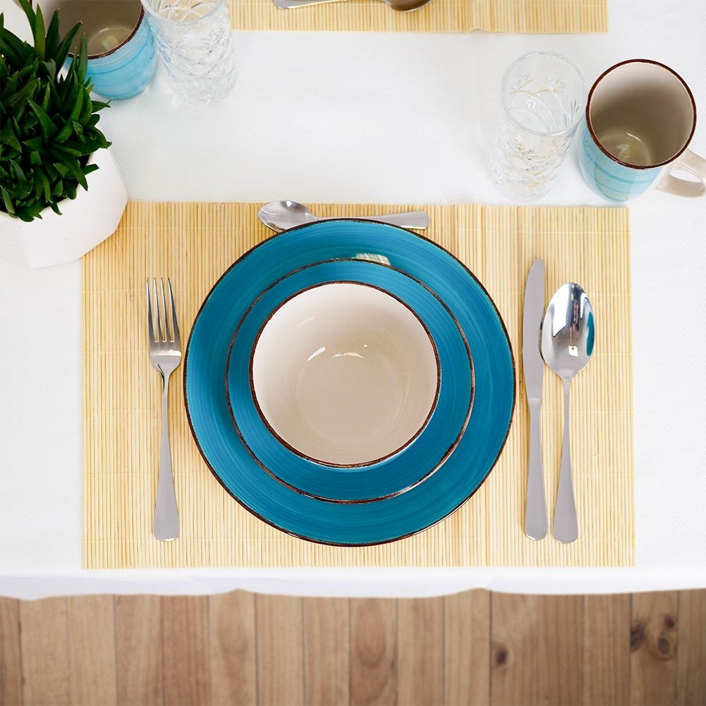 16 Piece Ceramic Set for 4 - Trendy Colors for All Meals