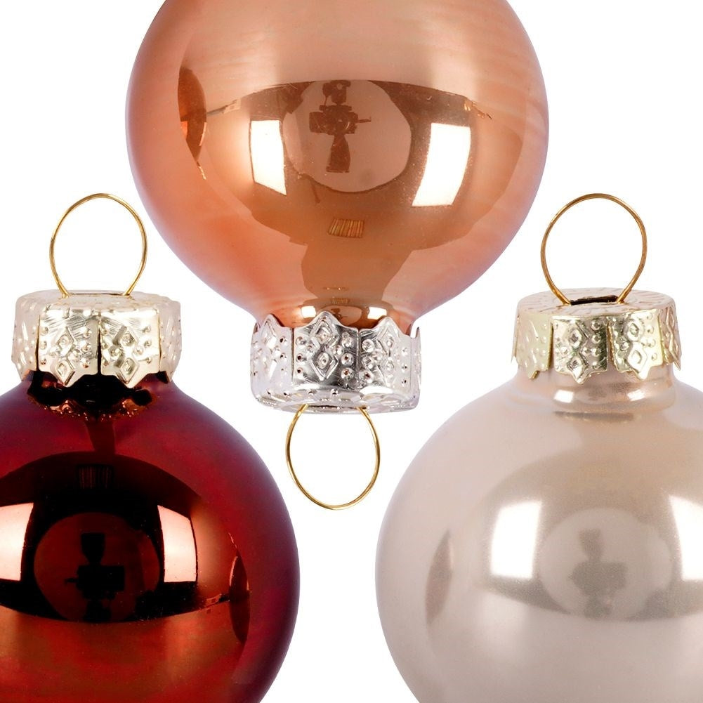 16-pack glass balls in amber - shiny and sparkling