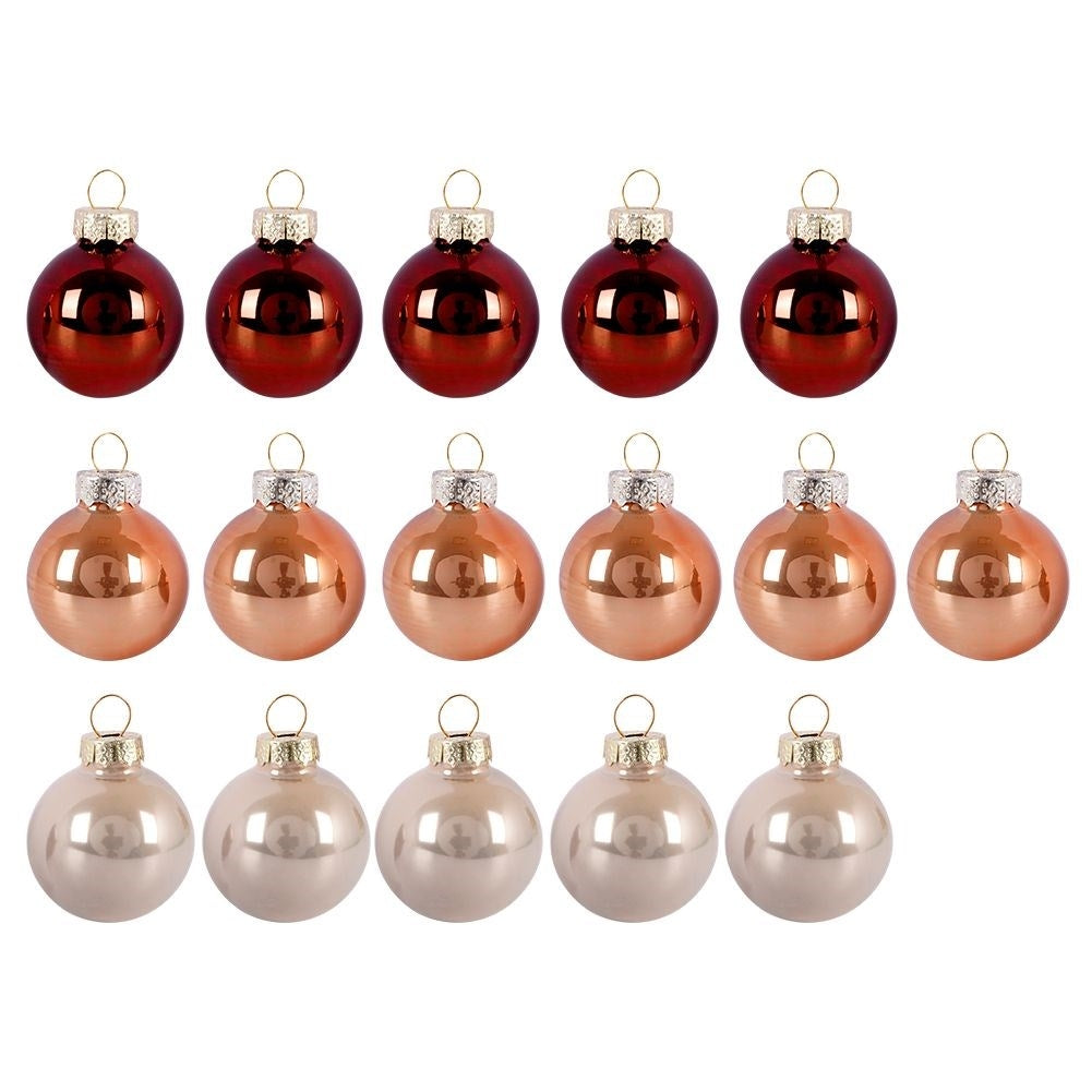 16-pack glass balls in amber - shiny and sparkling
