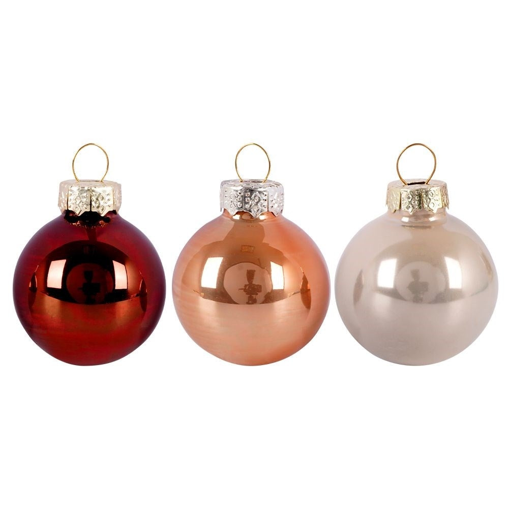 16-pack glass balls in amber - shiny and sparkling
