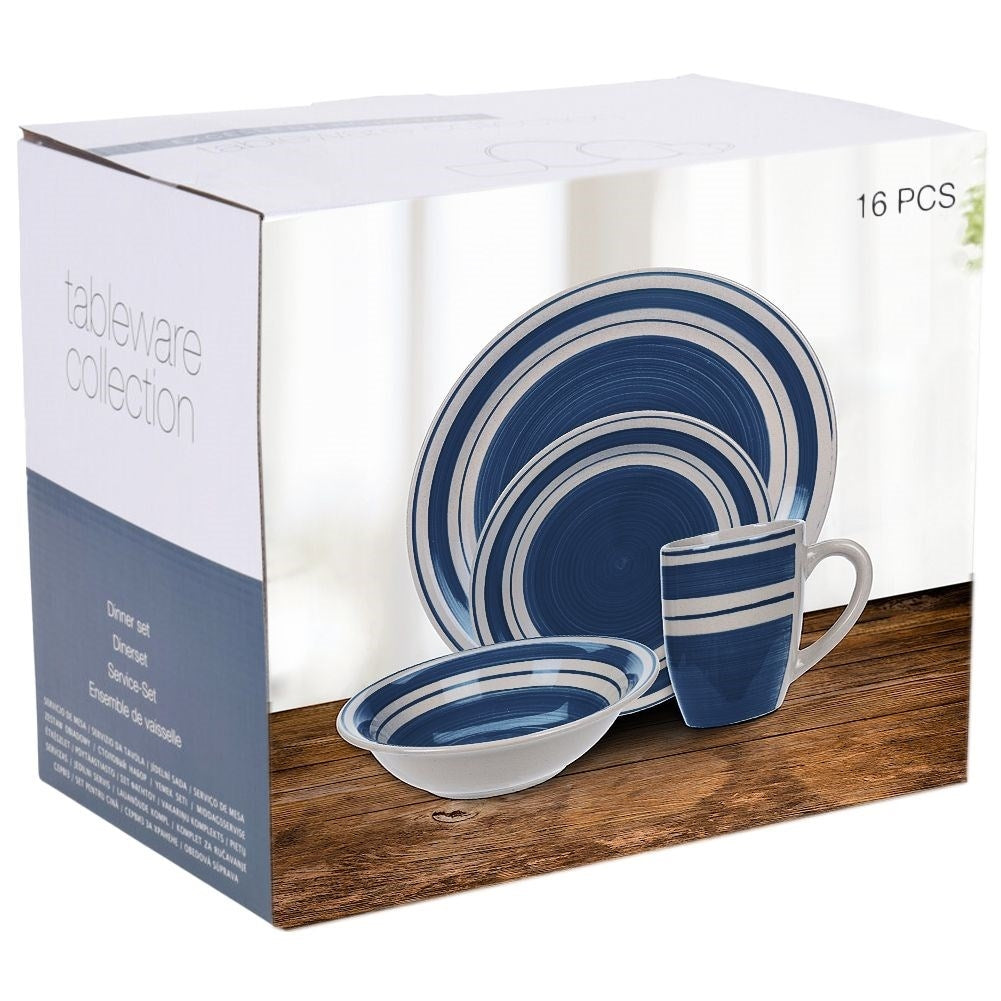 16-piece stoneware set for 4 people, dishwasher & microwave safe