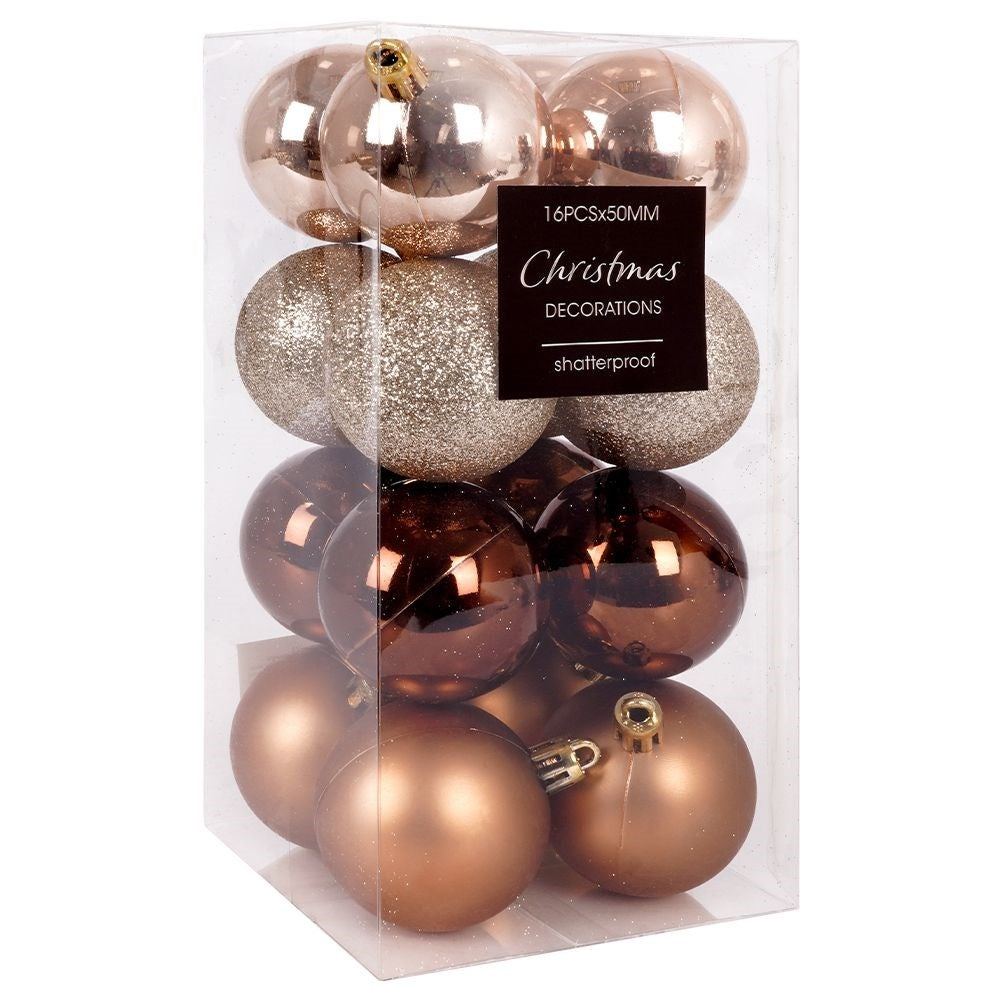 16 unbreakable Christmas tree balls: glittery, matte and shiny