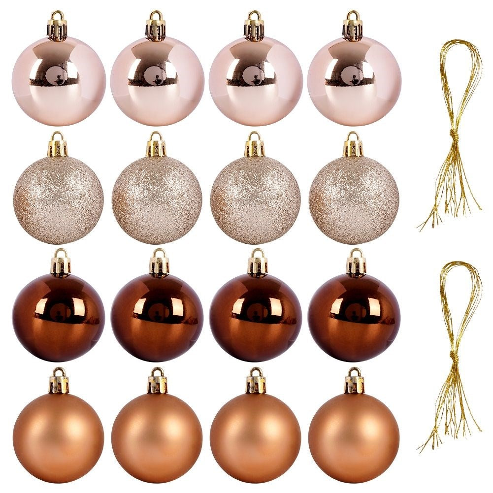 16 unbreakable Christmas tree balls: glittery, matte and shiny
