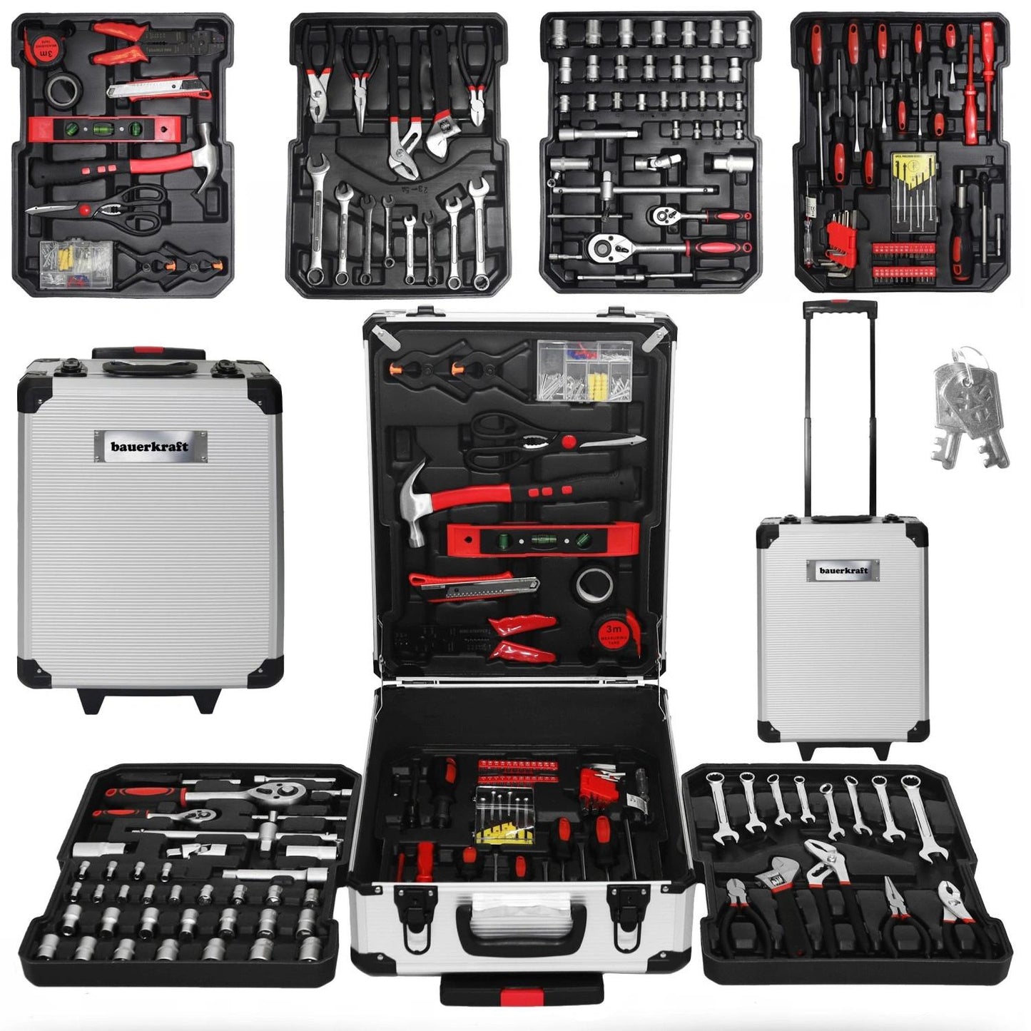189-Piece Tool Set with Rolling Case – Wrenches, Screwdrivers