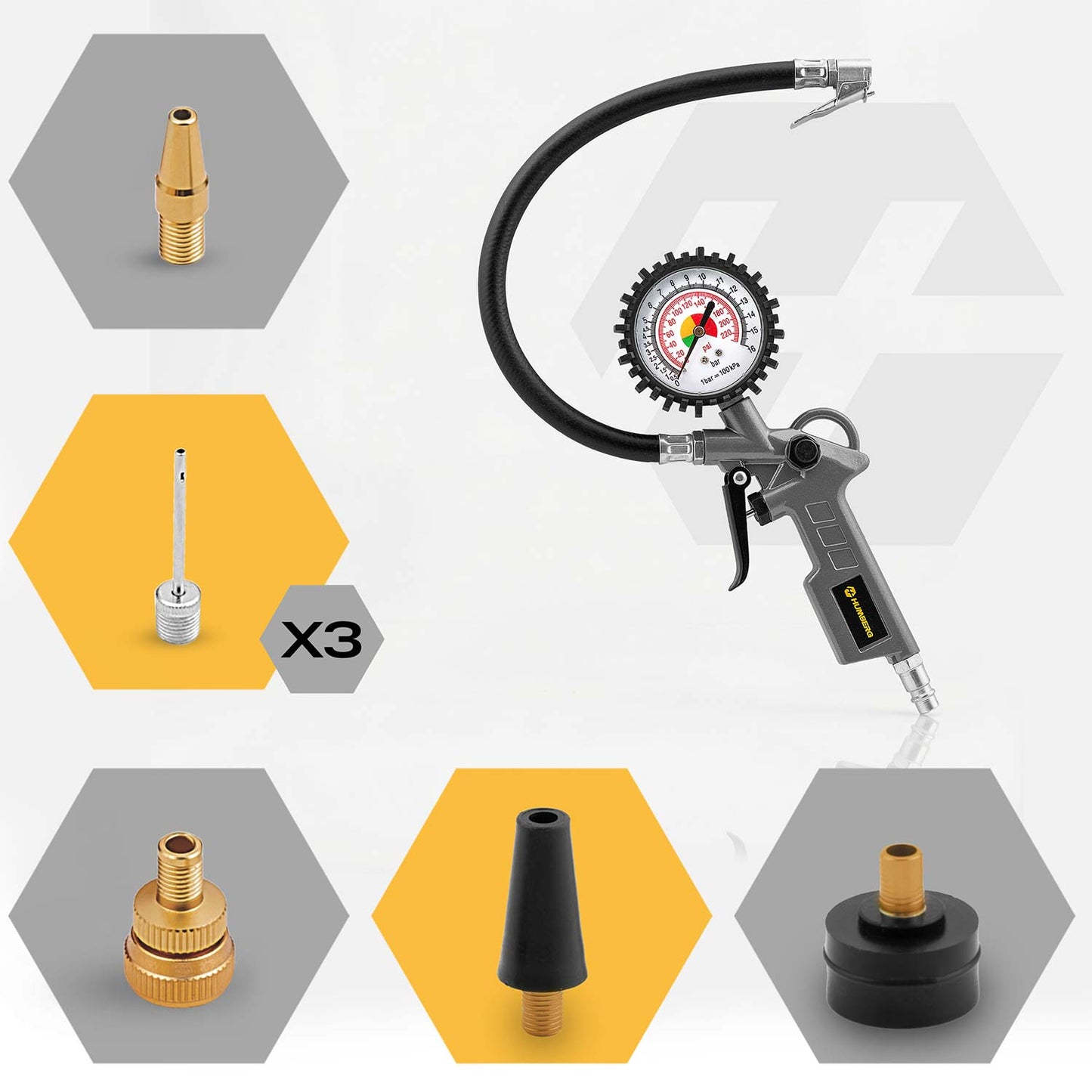 18-Piece Pneumatic Tool Set for Compressor Use