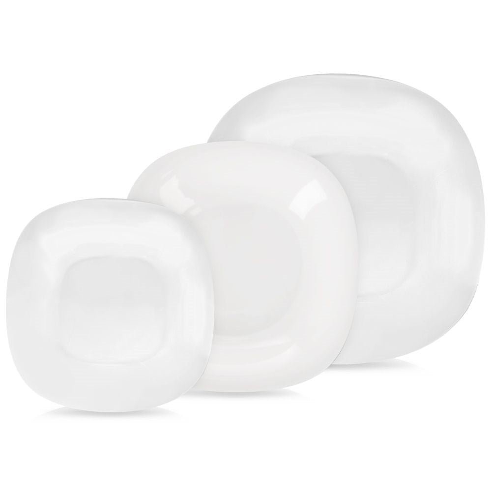 18-piece opal glass tableware for 6 people, dishwasher and microwave safe