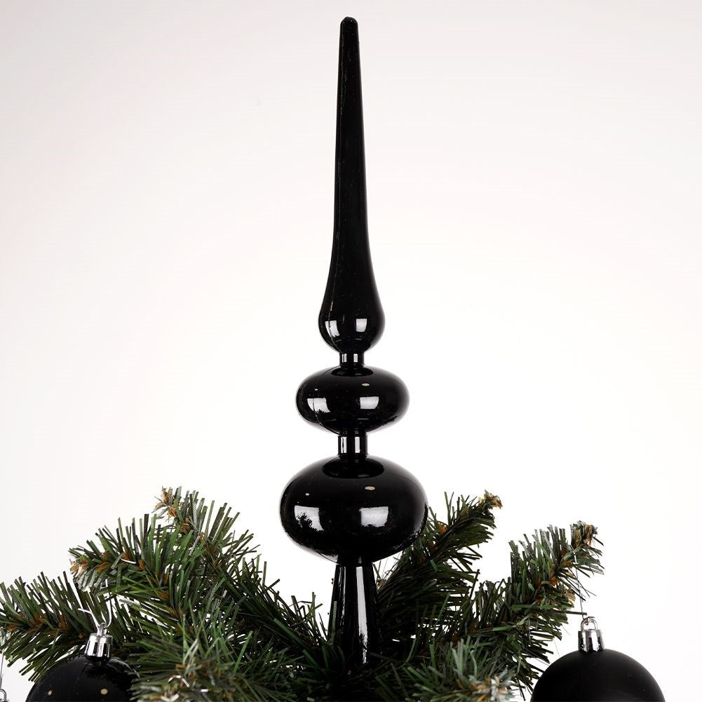 19-piece unbreakable black Christmas tree balls, matte and shiny