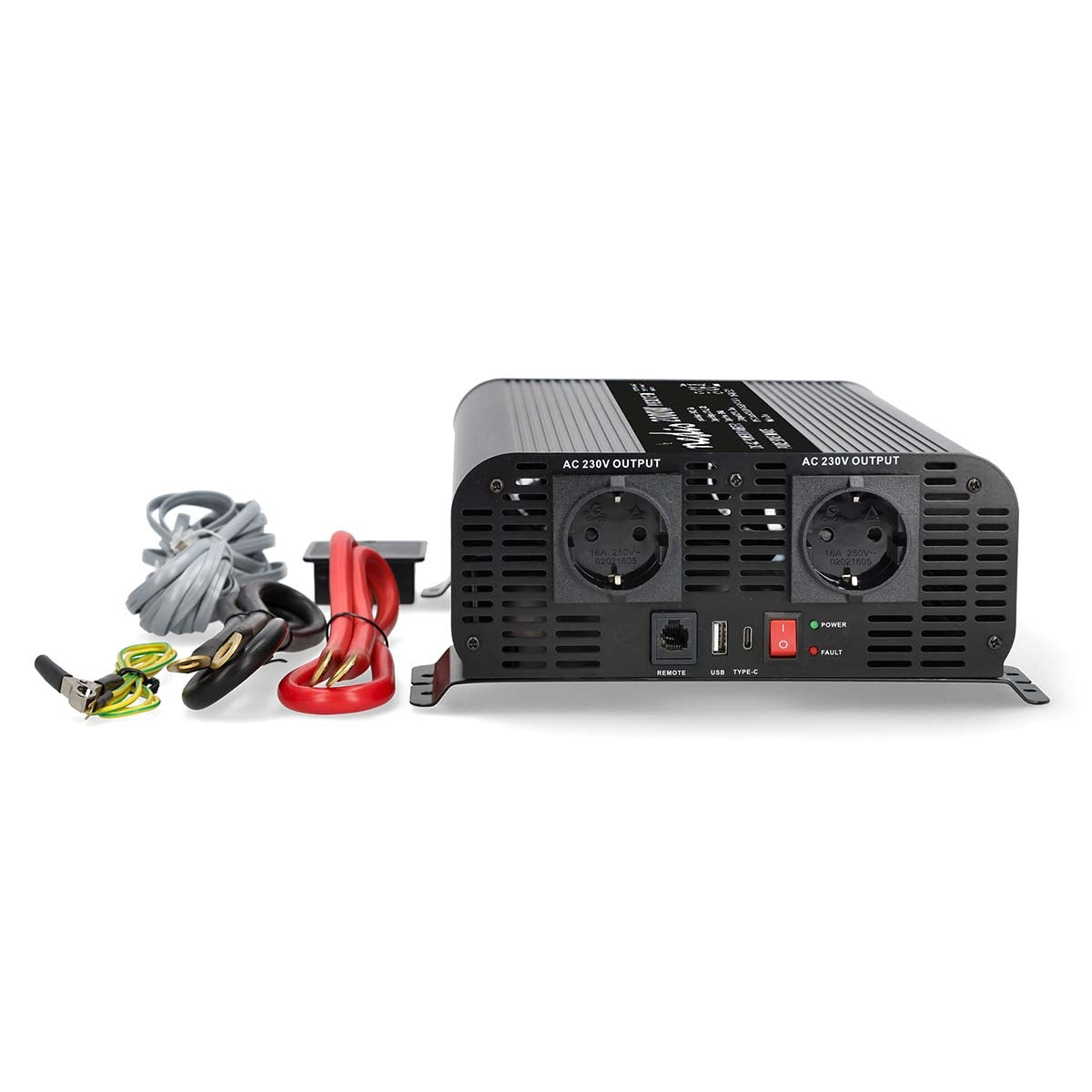 2000W Pure Sine Wave Power Inverter, 12V DC to 230V AC