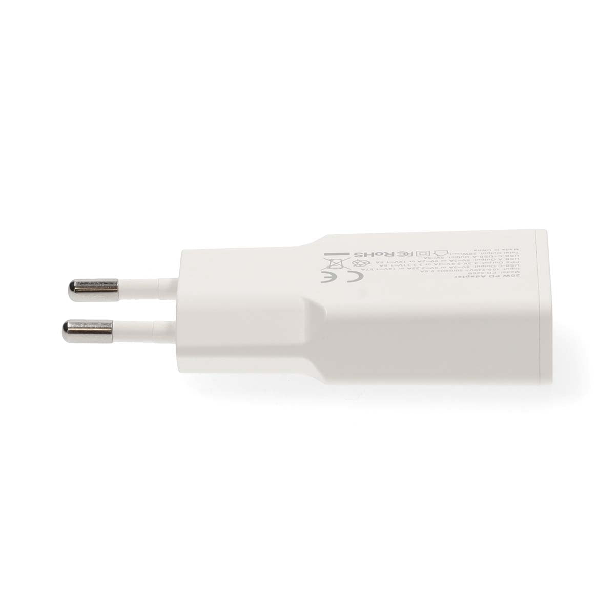 20W Dual GaN Wall Charger, USB-A & USB-C, PD3.0, White