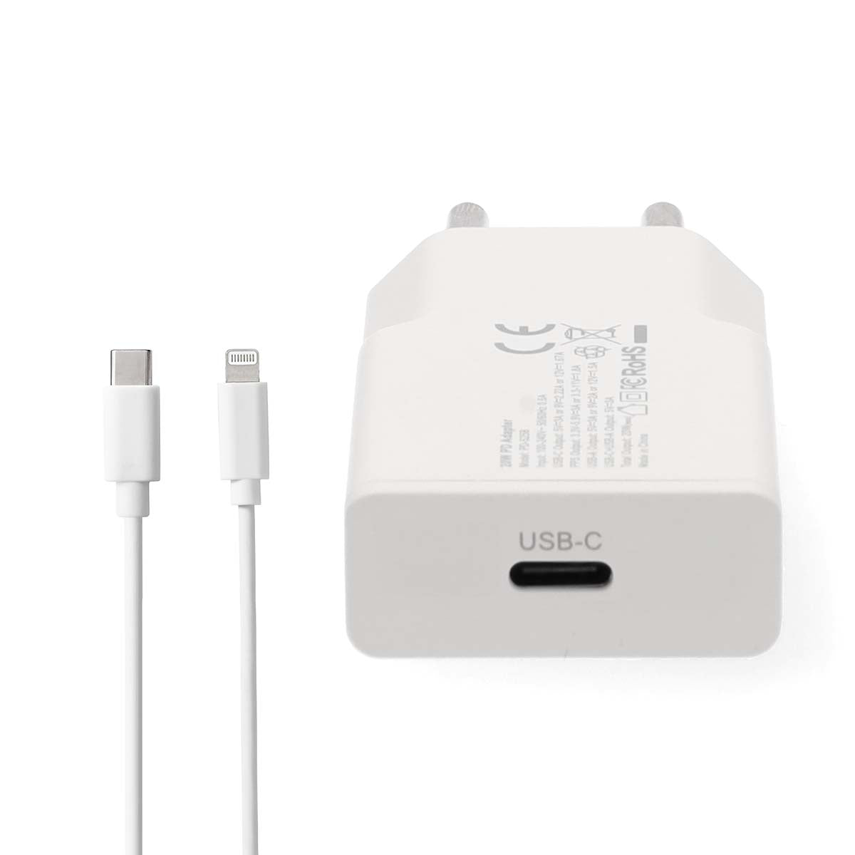 20W GaN Wall Charger with USB-C to Lightning Cable