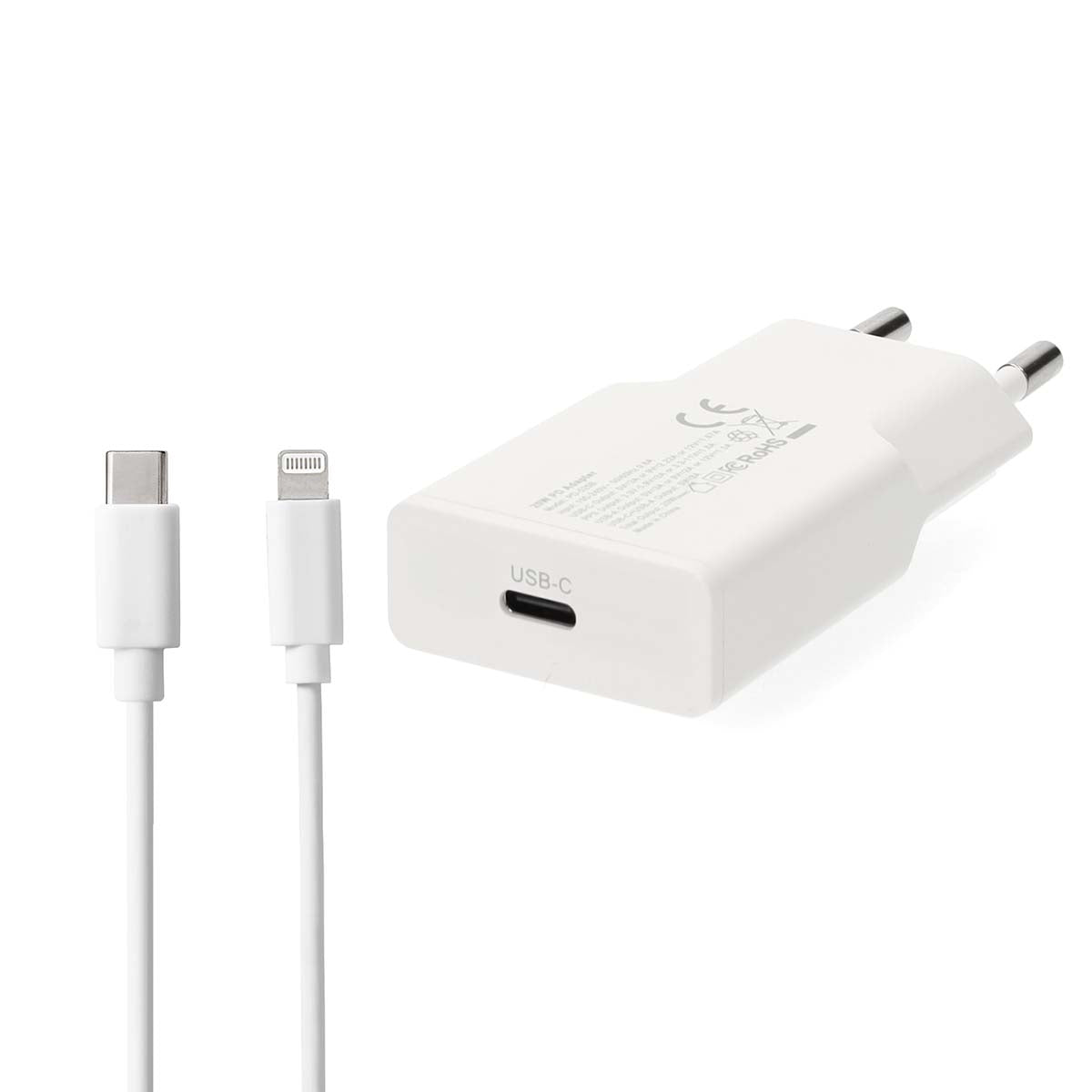 20W GaN Wall Charger with USB-C to Lightning Cable