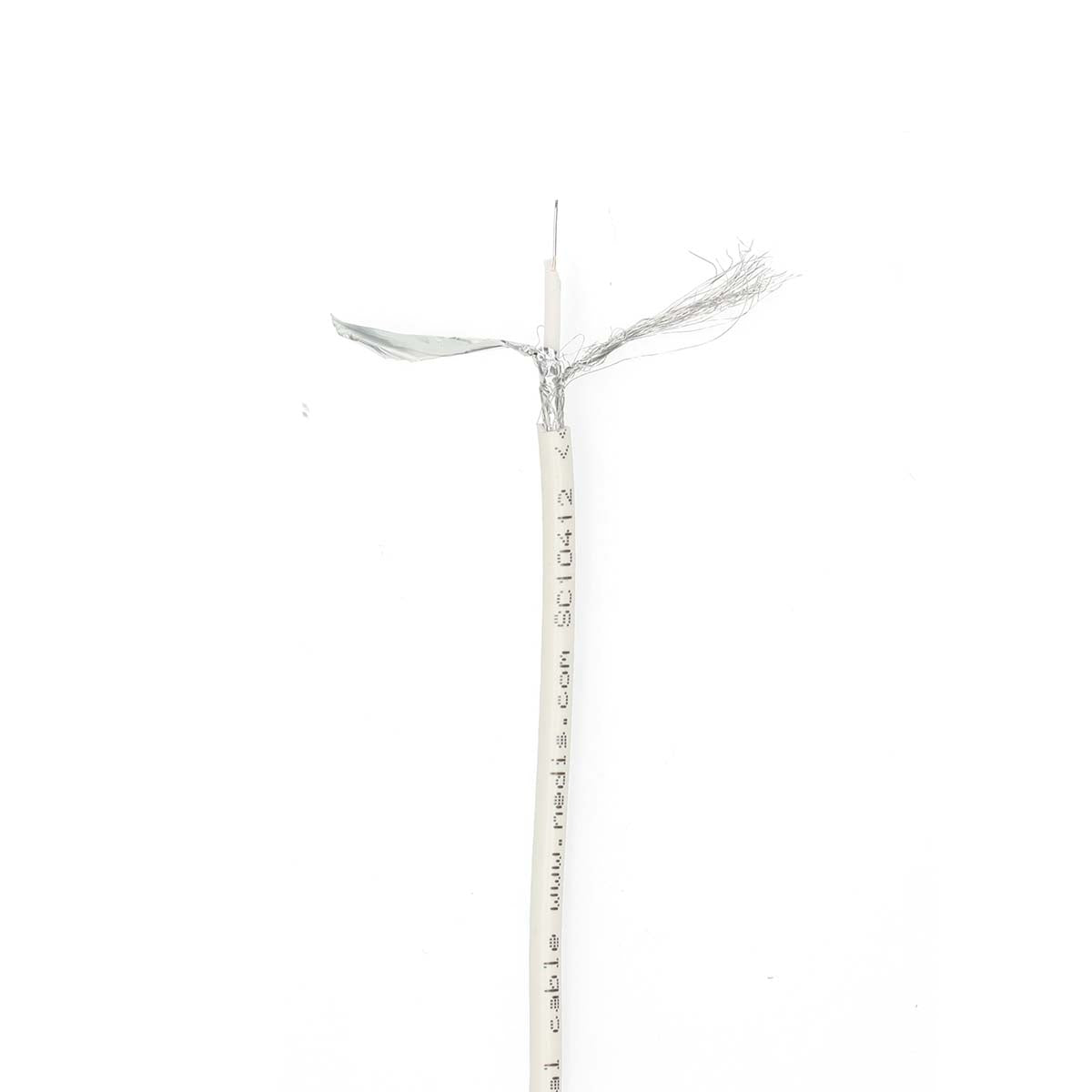 20m Double Shielded Coax Cable, PVC, White