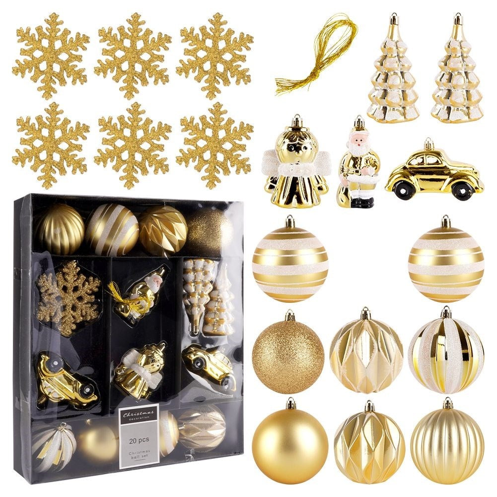 20 unbreakable Christmas tree balls: smooth, matte, sparkling, shiny