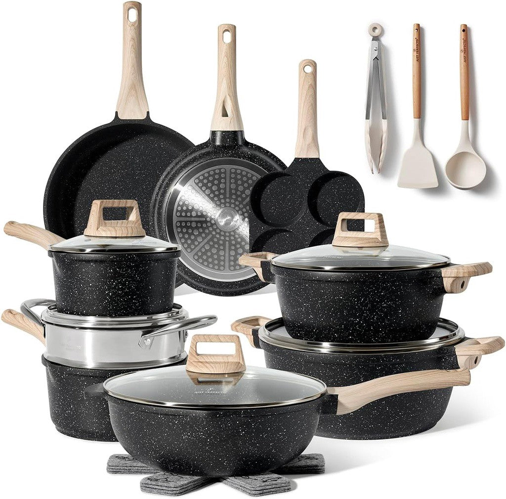 21-Piece Granite Cookware Set, Non-Stick, Induction Ready