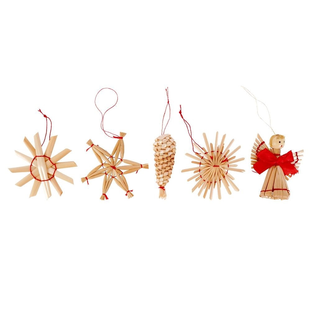 24 Handmade Straw Christmas Decorations in 5 Patterns