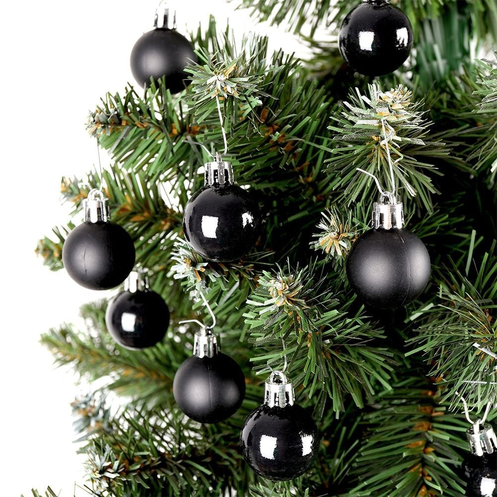 24-Pack Unbreakable Black Christmas Baubles