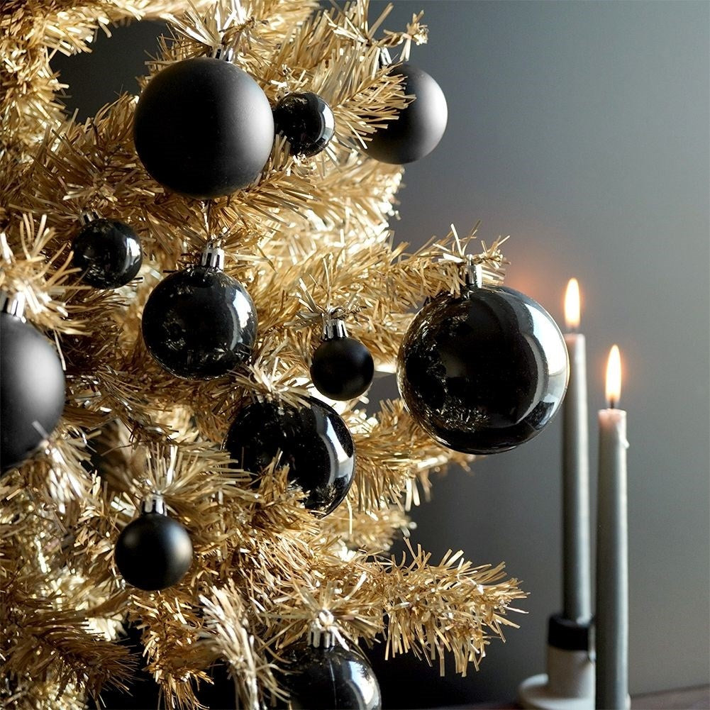 24-Pack Unbreakable Black Christmas Baubles