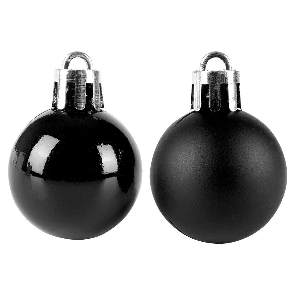 24-Pack Unbreakable Black Christmas Baubles
